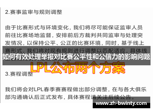 如何有效处理举报对比赛公平性和公信力的影响问题