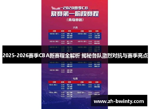 2025-2026赛季CBA新赛程全解析 揭秘各队激烈对抗与赛季亮点